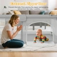 thumbnail image 6 of Baby Playpen 74x50x27 Inch with 2 Handles and Carry Bag, Grey, 6 of 6