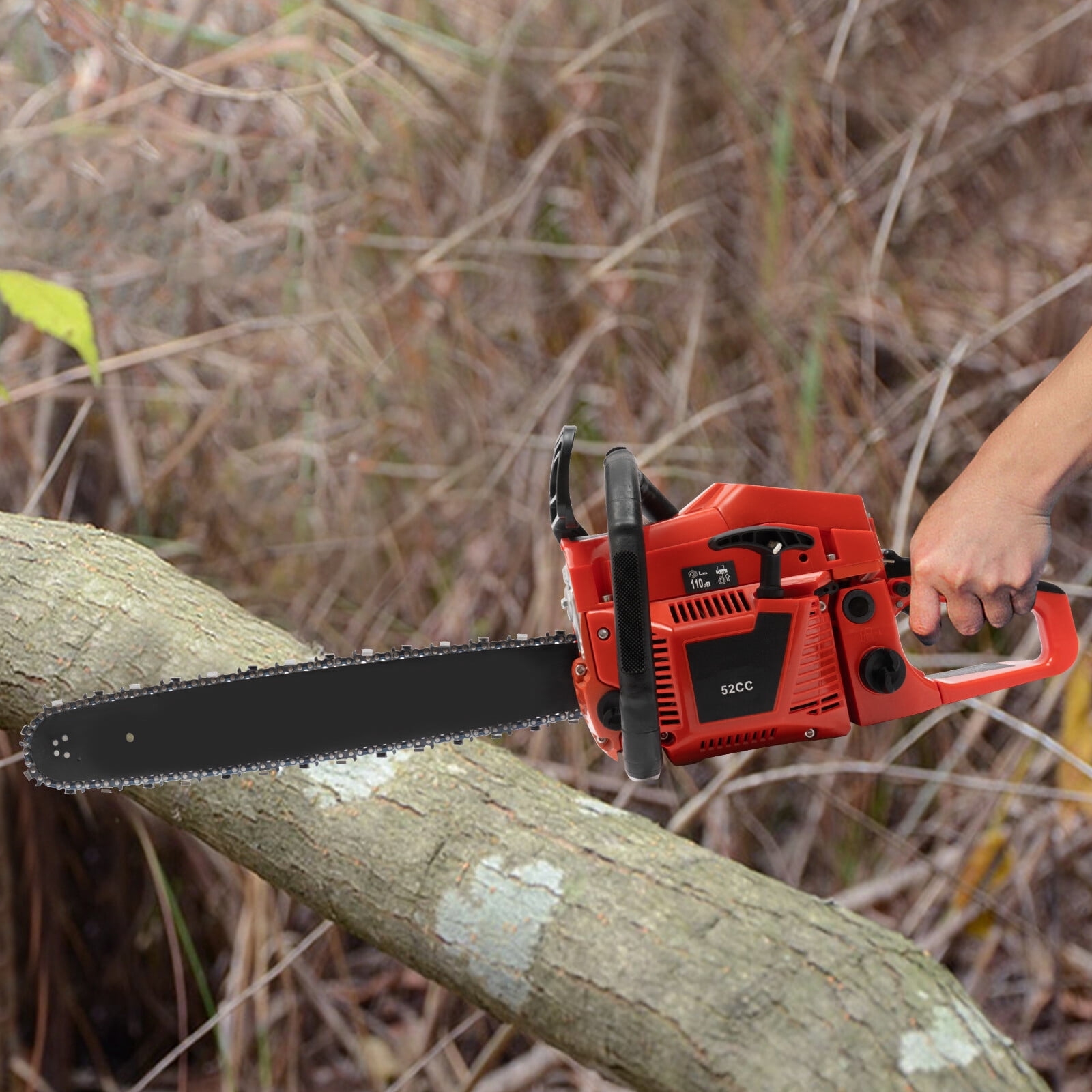 52CC 2-Stroke 20 In Chainsaw Gasoline Power Wood Cutting Limbing Chainsaw for Gardening, Home Woodworking