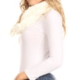 thumbnail image 4 of Sakkas Mellah Long Wide Soft Fuzzy Infinity Fall Winter Wrap Scarf - White - One Size Regular, 4 of 5