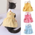 thumbnail image 2 of Cat Clothes Lapel Neck - Fashion Princess Skirt Party Dress Up Plaid Skirt Summer Dog Dress Pet Clothing, 2 of 8