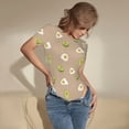 thumbnail image 5 of Easygdp Egg And Avocado Women'S Waist-Cinching Short-Sleeved Onesie, Olastic Onesiet,Snaps At Bottom,Easy To Put On And Take Off - Large, 5 of 9