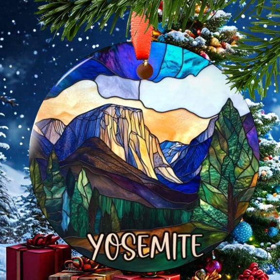 Yosemite Christmas Ornament, Ceramic, Acrylic - City Travel Souvenir, Tree Hanging, Vacation Keepsake 2025, Gift for Adventurers, Collectible, Holiday Tree Decoration
