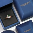 thumbnail image 5 of Gem Stone King 18K Rose Gold Plated Silver Green Nano Emerald White Moissanite and White Diamond Ring for Women (1.53 Cttw, Heart Shape 6MM, Gemstone May Birthstone, Size 5), 5 of 6