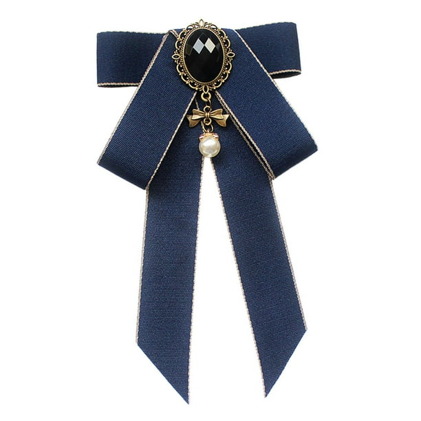 Broche de Cinta con Pajarita Yinane Azul Oscuro