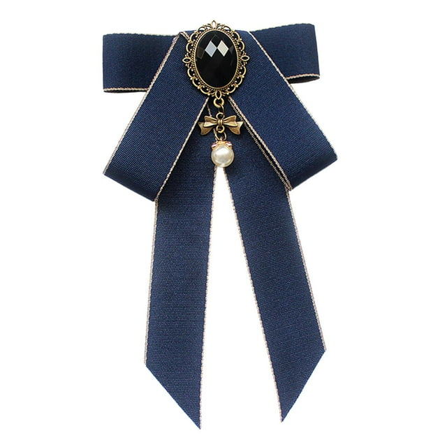 Broche de lazo para camisa, pajarita preatada, broche para traje, camisa y fiesta Azul oscuro