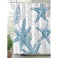 thumbnail image 2 of Ocean Beach Shower Curtain, Seashell Coral Starfish Waterproof Shower Curtain Set with 12 Hooks Lightweight Washable Fabric Shower Curtains for Bathroom 60x72 Inches, 2 of 6
