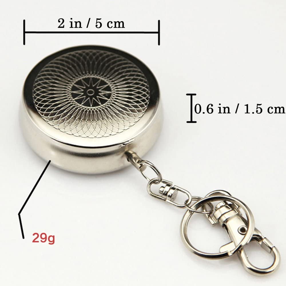 2pc Portable Pocket Ashtray/Vehicle Cigarette Ashtray, STONCEL Mini  Stainless Steel Ashtray with Key Chain and Cigarette Snuffer, Modern Ash  Holder for Outdoor Use (Carved Pattern)