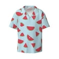 thumbnail image 3 of Goofa Watermelon Printed Men's Casual Short-sleeved Shirt,Lightweight Breathable Button-down,Summer Casual men's top,Versatile Fashion shirt-Large, 3 of 7