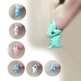 thumbnail image 1 of Pendientes de dinosaurio de varios animales, pendientes de tiburón hipopótamo, pendientes de joyería lindos para mujer, 1 of 5