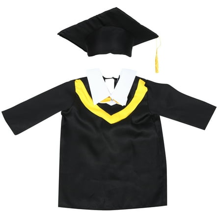 

1 Set Children Gown Graduation Celebration Kindergarten Kids Dressing Gown Hat(Suitable 110cm Height)