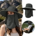 thumbnail image 2 of Wide Brim Sun Hat with Detachable Face & Neck Cover, UV Protection for Outdoor Hiking Fishing,Colour as Pictured, 2 of 6