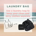 thumbnail image 4 of Miamica Black "Wash, Dry, Fold, Loads of Fun" Travel Expandable Laundry Bag Drawstring, 4 of 7