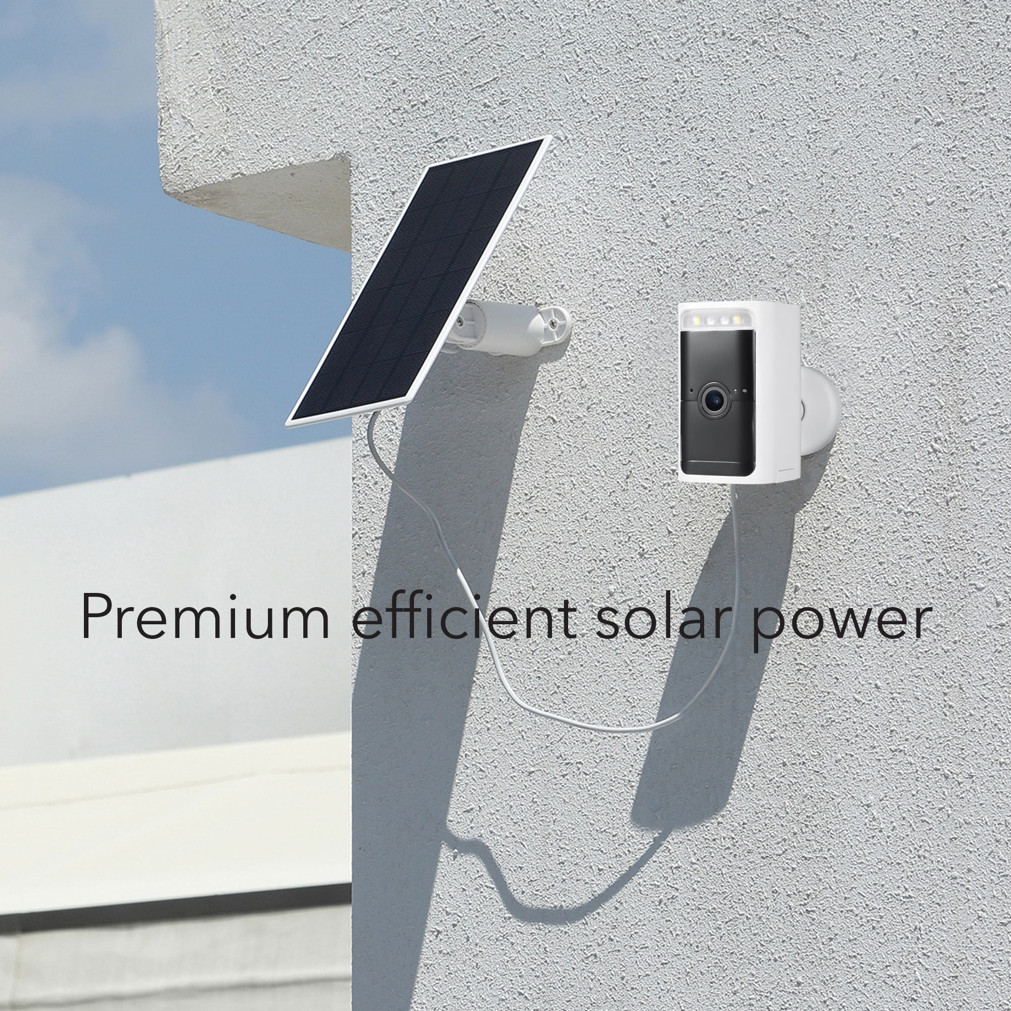 Wasserstein Solar Panel Compatible with Wyze Battery Cam Pro (White)