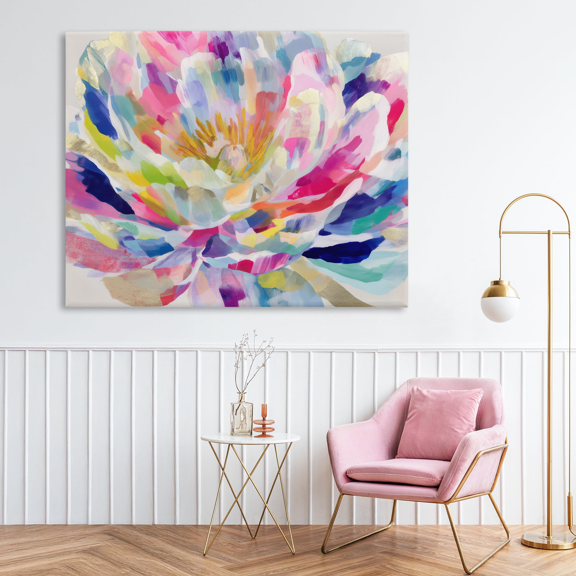 Stupell Industries Dahlia in Pink & Blue Canvas Wall Art, design by Chromatic Storm Studio