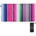 thumbnail image 2 of Coolnut Mexican Serape Blanket Stripes Beach Towel, Sand Free Super Absorbent Oversized Travel Towel with Mesh Bag for Beach, Camping, Swimming, Holiday, 30 x 60 Inch Washcloth Gift, 2 of 7