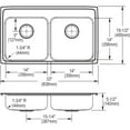thumbnail image 6 of Elkay, LRADQ3319552 , 18 Gauge Stainless Steel 33" x 19.5" x 5.5" Double Bowl Drop-in Kitchen Sink, Sinks, 6 of 6