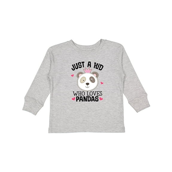Inktastic Cute Panda Gift for Girls Girls Long Sleeve Toddler T-Shirt