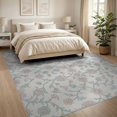 thumbnail image 3 of ODIKA 8'x10' Washable Area Rug Nursey Pink Vintage Inspired Scrolls Balanced Playroom for Dining Room, Large Office, Lounge, Non-Slip Chair-Friendly Mat, 3 of 7