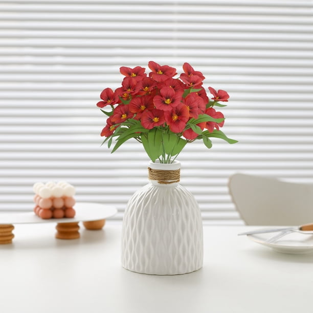 Flores de seda de pensamiento artificial Arreglo floral artificial para decoración de bodas, hogares y hoteles