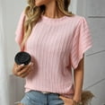thumbnail image 6 of SHITINN Women Textured Short Sleeve Tops Crewneck Knit T Shirts Solid Loose Casual Basic Summer T Short Sleeve Tops T Shirts for Women Women Summer Top, 6 of 8