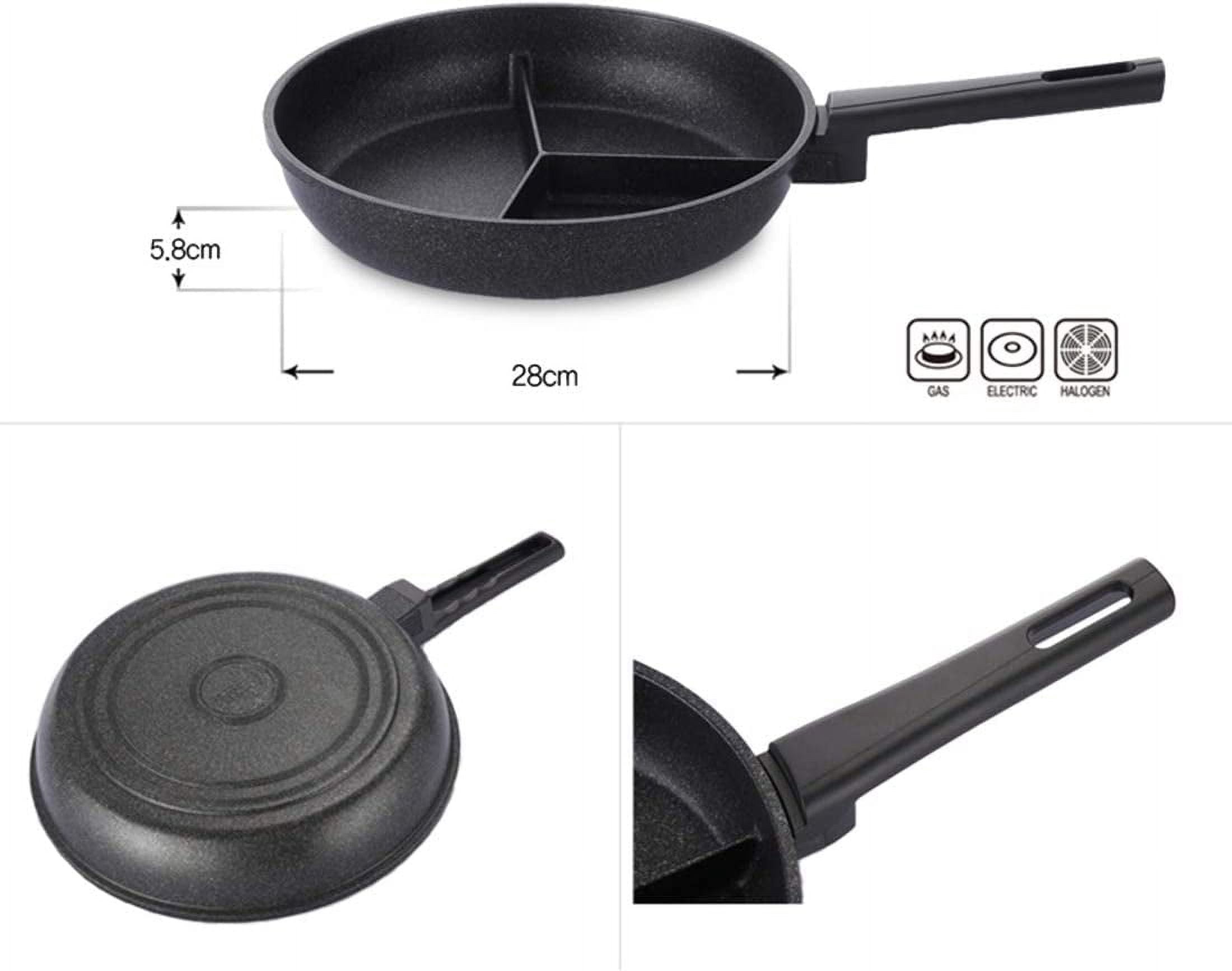 Kitchen Flower Multi 3 Divider Non Stick Frying Pan 28cm