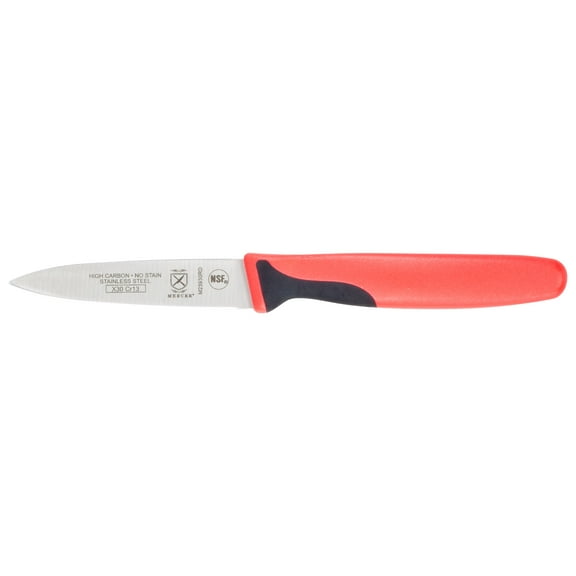 Mercer Cutlery Paring Knife,3 in Blade,Red Handle M23930RD