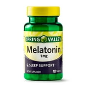 (2 pack) (2 Pack) Spring Valley Melatonin Tablets, 1 mg, 120 Ct