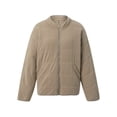 thumbnail image 4 of FOCUSNORM Women Juniors Stand Collar Long Sleeve Solid Color Full Zip Quilted Jackets, 4 of 9