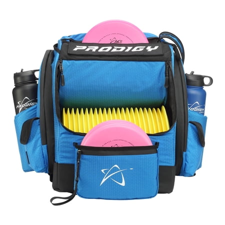 Prodigy Disc BP-1 V3 Disc Golf Backpack | Frisbee Golf Bag with 30+ Disc Capacity | Pro Quality Disc Golf Bag Backpack | Tear and Water Resistant | Tons of Storage | Large Disc Golf Bag (Blue)