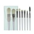 thumbnail image 2 of Kit de 8 mini brochas de maquillaje, incluye polvos, correctores, sombras de ojos y rubor, con bolsa de almacenamiento, tamaño pequeño, portátil, para casa, oficina, viajes y actividades al aire libre, 2 of 5