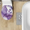thumbnail image 4 of ZUXONGSY Purple Marble Print Toilet Lid Seat Cover Decorative Covers with Elastic Bottom Machine Washable Seat Covers Butterfly Easy to Install Toilet Lid Cover Fit Size 17.3 x 13 Inches, 4 of 6