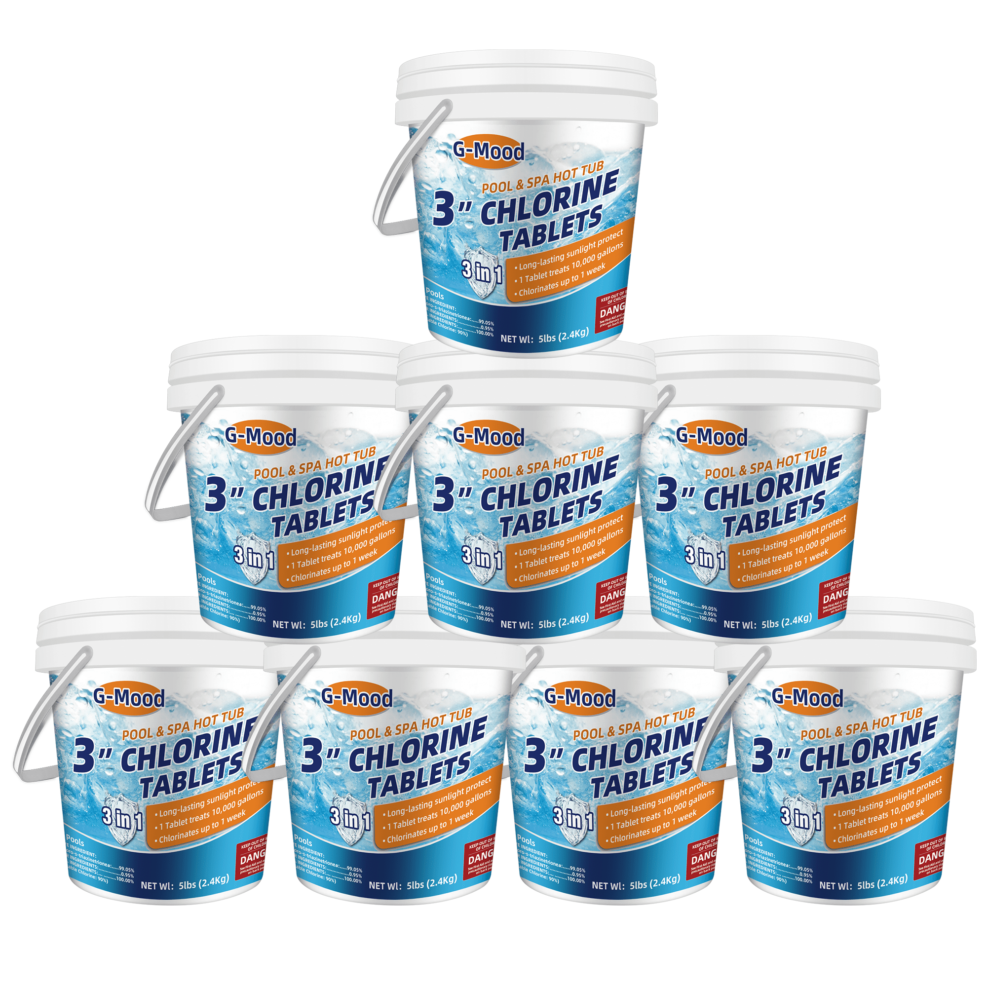 40 lbs 3 inch Chlorine Tablets for Pool Individually Wrapped