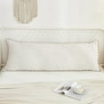 thumbnail image 2 of Move Over Beige Grey Body Pillow Cover 20x54 inches Boho Chic Pom Poms Fringe Pattern Body Pillowcase 100% Washed Microfiber, 2 of 8