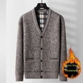 thumbnail image 2 of Cárdigan de punto para hombre, ropa de otoño e invierno para personas de mediana edad y mayores, abrigo informal con cuello en V y botonadura suelta para hombre, 2 of 5