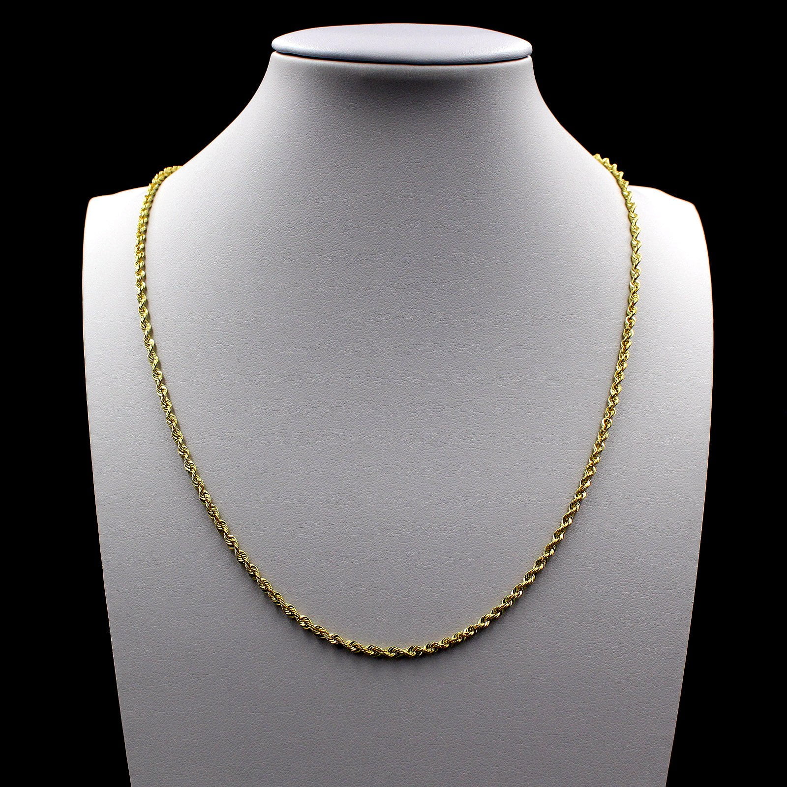 14K Solid Gold Singapore Rope Chain Necklace Lobster catch 1.5 mm 16 18 20 24" 
