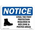 thumbnail image 1 of SignMission OS-NS-A-1218-L-18453 12 x 18 in. OSHA Notice Sign - Steel Toe Foot Protection Required, 1 of 1