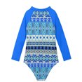 thumbnail image 3 of 2-8T Toddler Little Girls Zipper Long Sleeve Rash Guard One Piece Swimsuit Kids UPF 50+ Sun Protection Swimwear Bathing Suit, 3 of 4