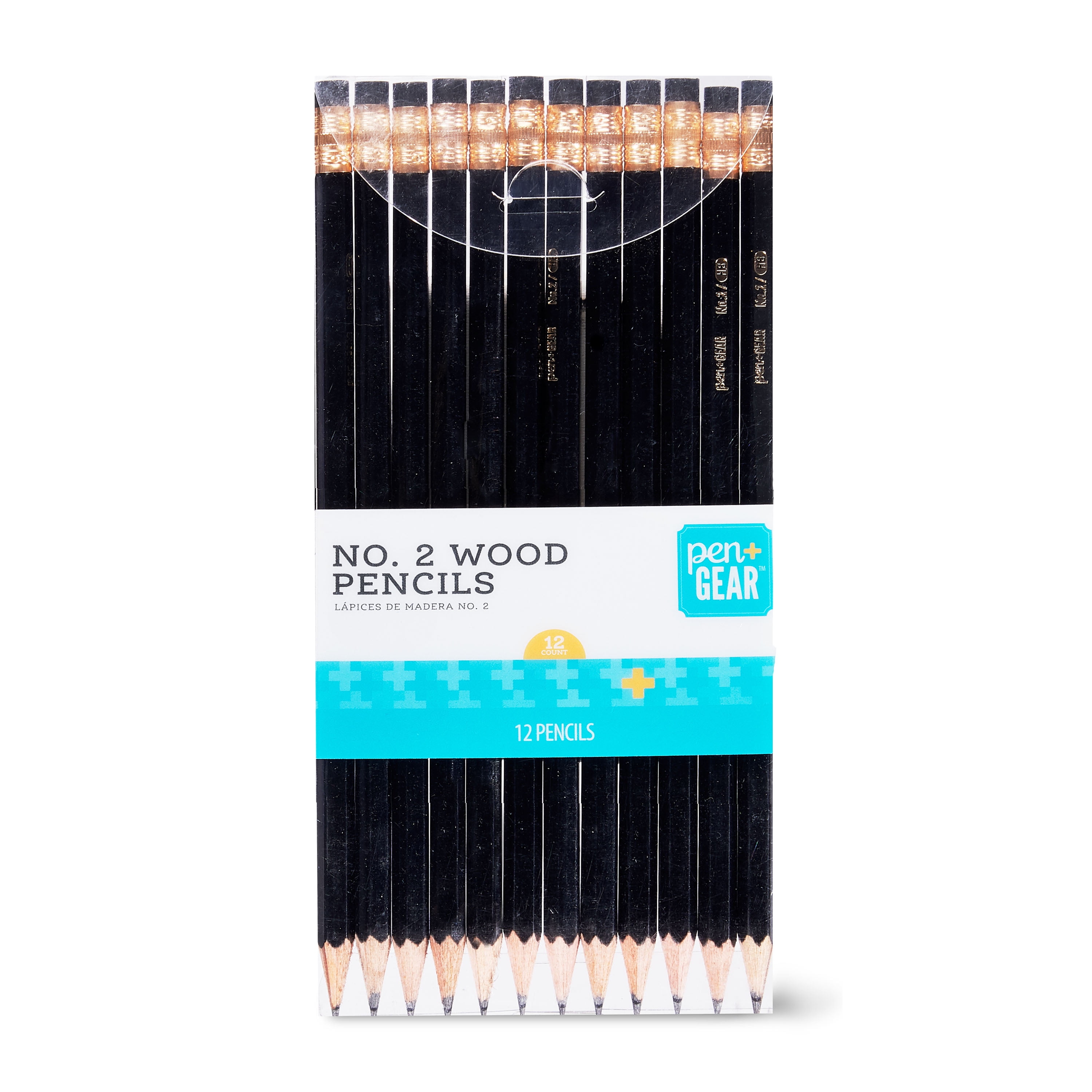 Pen + Gear No. 2 Woodcase Pencils, 12 Count, Black Barrel, Presharpened