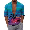 thumbnail image 1 of Camisas De CompresióN Para Hombre Hombres Casual Manga larga Invierno Casual Impreso Camisas Top Blusa Camisas (Blue, XL), 1 of 5