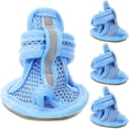 thumbnail image 1 of 4pcs verano transpirable mascotas botas para perros Sandalias de malla Zapatos para perros Zapatillas antideslizantes Suministros para mascotas (azul) - Tamaño 4, 1 of 5