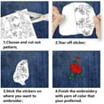 thumbnail image 3 of 4 Sheets Roses Sewing Embroidery Stabilizers 42pcs Flowers Embroidery Paper with Pre-Printed Water Soluble Stabilizer for Embroidery Hand Sewing Lover Beginners, 3 of 9