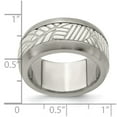 thumbnail image 2 of 11.00mm Titanium and 925 Sterling Silver Inlay Polished Leaf Ring Size 9 Ring for Women - 12.7 Grams, 2 of 2