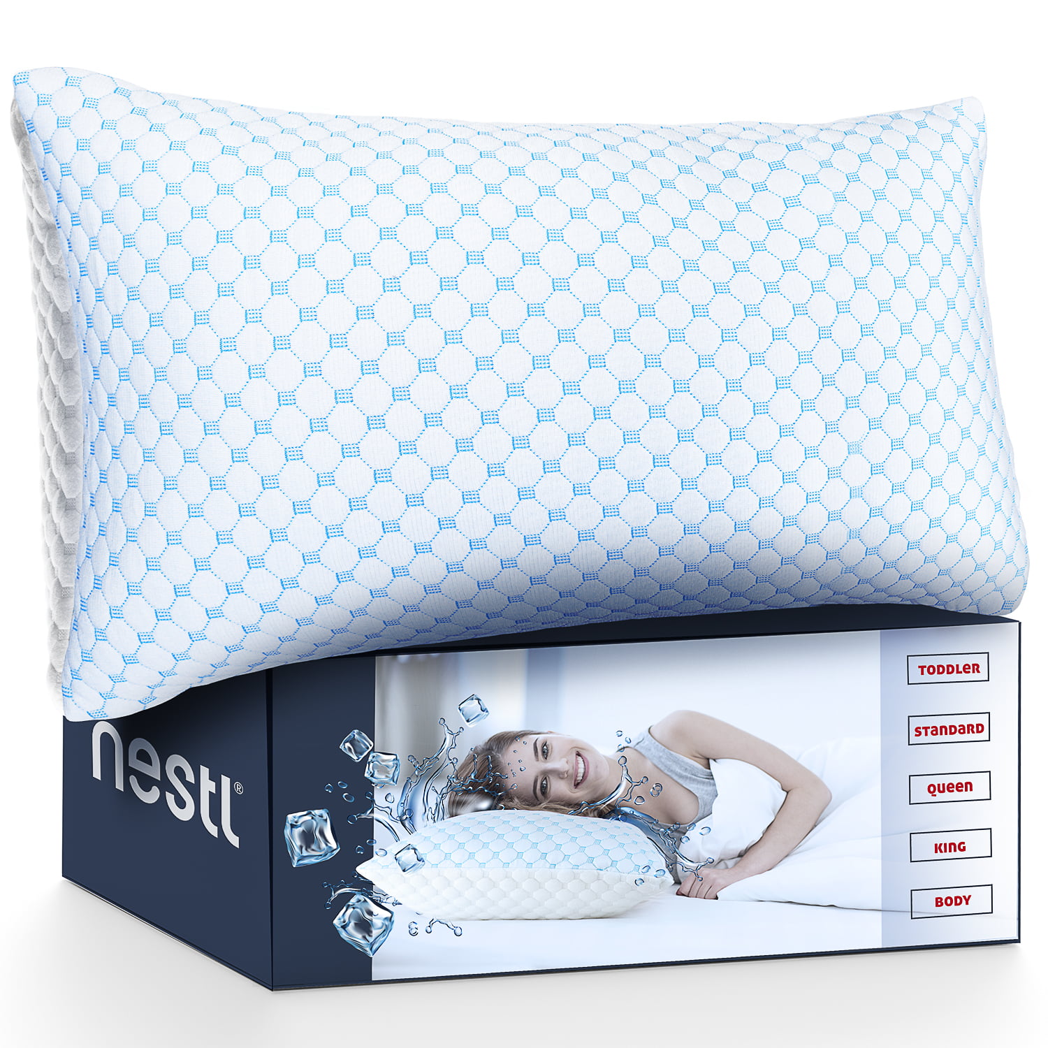 Memory Foam Cool Gel Pillow Ultra Luxurious Hypoallergenic Pillow King Size 