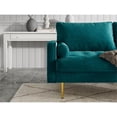 thumbnail image 6 of Pemberly Row 58" Upholstered Modern Velvet & Metal Loveseat in Blue, 6 of 11