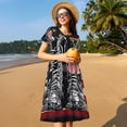thumbnail image 4 of Naloa Veterans Day1 Print Womens Summer A-Line Dress with Pockets,Short Sleeve Dresses,Flowy Beach Swing Dress for Vacation Travel, 4 of 6