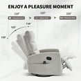 thumbnail image 4 of Heat Massage Recliner Chair with 360° Swivel and Rocker, Manual Reclining Chair with 8 Massage Nodes, Lumbar Heat,  Grey Chenille Fabric for Living Room, 4 of 7