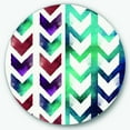 thumbnail image 1 of Designart 'Geometric Pattern of Red And Blue Arrows' Geometric Metal Circle Wall Art, 1 of 3