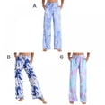 thumbnail image 5 of Newway Womens Sweatpants Wide Leg Pants Homewear Pajamas Tie-dyed Sleep Bottoms Nightwear Trousers Drawstring Elastic Waist Workout Joggers Pants with Pockets, 5 of 7