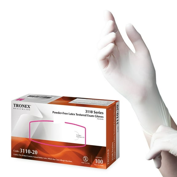1000 Pack Tronex XS Latex Exam Gloves Rubber X-Small Medical Grade Gloves Textured Powder Free