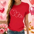thumbnail image 2 of BLVB Valentines Shirts for Women Cute Love Heart Shirt Valentine T Shirt Red Short Sleeve Crewneck Casual Hearts Tops, 2 of 5